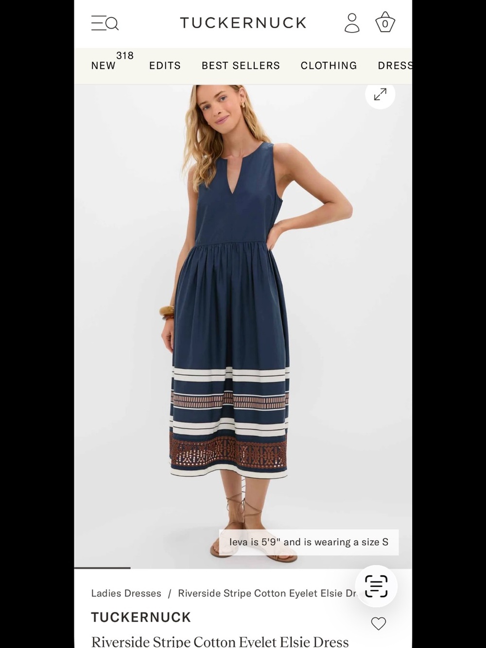 TUCKERNUCK Riverside Stripe 100% Cotton Eyelet Elsie Dress
